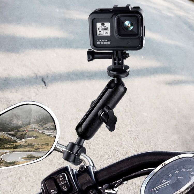 9cm Connecting Rod 20mm Ball Head Motorcycle Handlebar Fixed Mount Holder with Tripod Adapter & Screw for GoPro Hero11 Black / HERO10 Black /9 Black /8 Black /7 /6 /5 /5 Session /4 Session /4 /3+ /3 /2 /1, DJI Osmo Action and Other Action Cameras(Black)