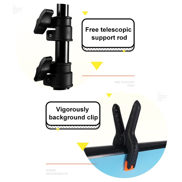 150x200cm T-Shape Photo Studio Background Support Stand Backdrop Crossbar Bracket Kit with Clips, No Backdrop