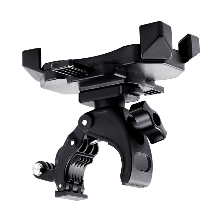 Handlebar Seatpost Pole Mount Bicycle GPS Navigation Handbar Bracket Phone Clamp for GoPro, Suitable for 4.0-6.5 inch Mobile Phones(Black)
