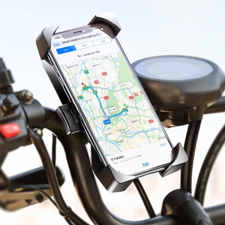 Handlebar Seatpost Pole Mount Bicycle GPS Navigation Handbar Bracket Phone Clamp for GoPro, Suitable for 4.0-6.5 inch Mobile Phones(Black)