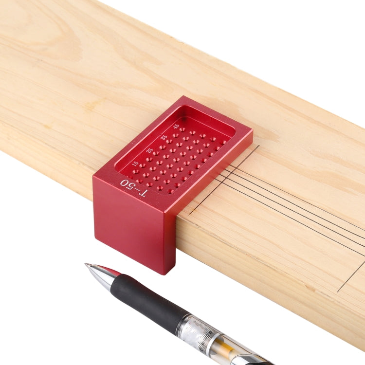 T50 L-Shaped Woodworking Aluminum Alloy Holes Ruler Marking Fixing Tool