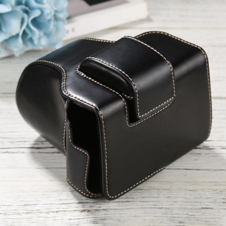 PU Leather Camera Full Body Case Bag with Strap for FUJIFILM X-T200 (15-45mm Lens)