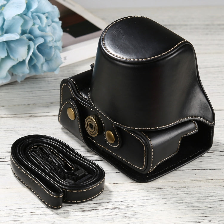 PU Leather Camera Full Body Case Bag with Strap for FUJIFILM X-T200 (15-45mm Lens)