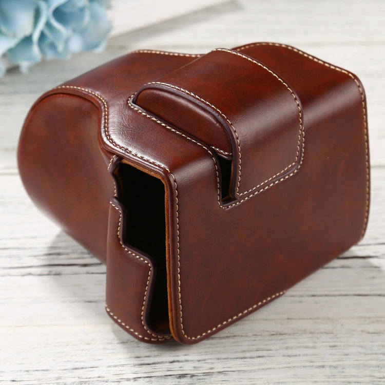 PU Leather Camera Full Body Case Bag with Strap for FUJIFILM X-T200 (15-45mm Lens)