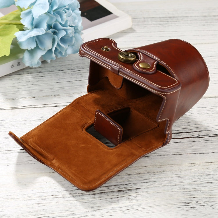 PU Leather Camera Full Body Case Bag with Strap for FUJIFILM X-T200 (15-45mm Lens)