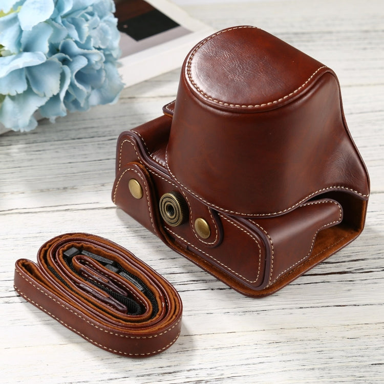 PU Leather Camera Full Body Case Bag with Strap for FUJIFILM X-T200 (15-45mm Lens)