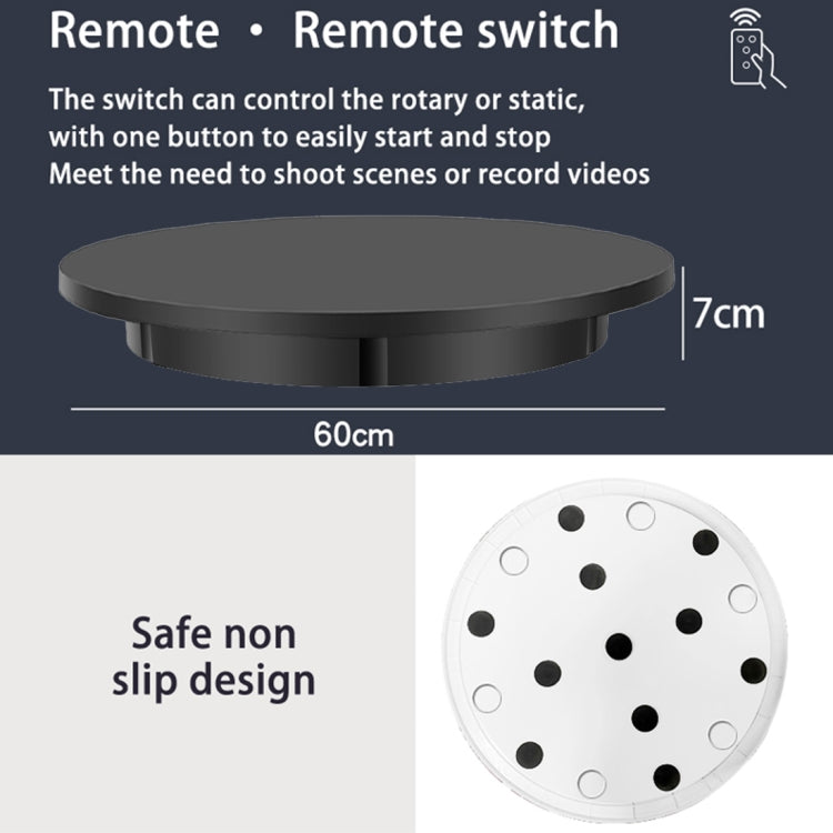 60cm Electric Rotating Display Stand Props Turntable, Load: 100kg, Plug-in Power, US Plug