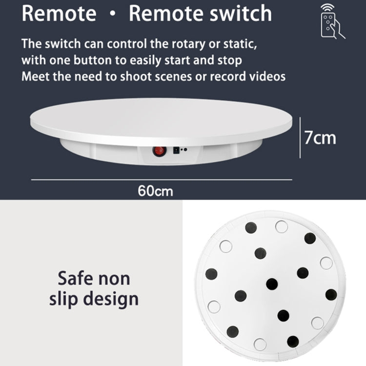 60cm Electric Rotating Display Stand Props Turntable, Load: 100kg, Plug-in Power, US Plug
