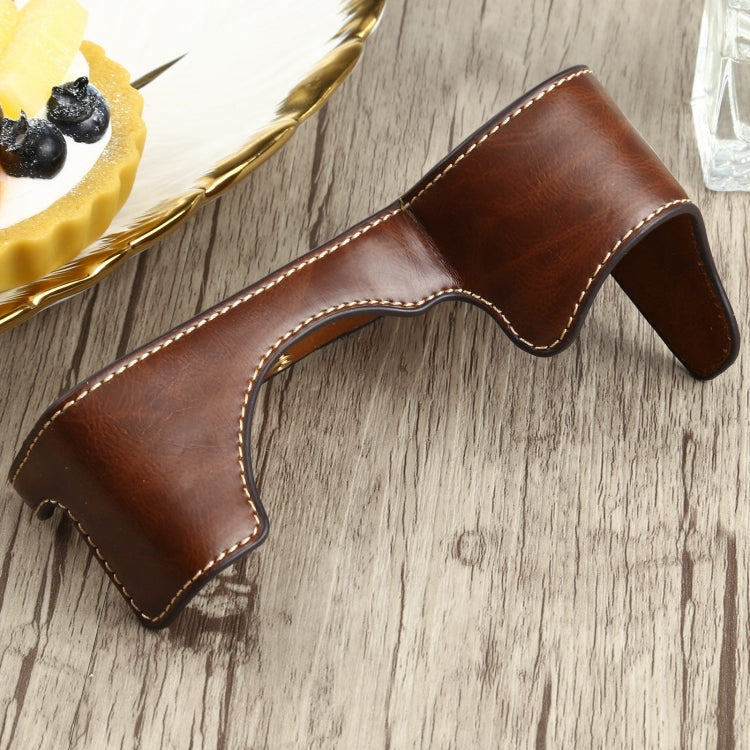 1/4 inch Thread PU Leather Camera Half Case Base for Sony ILCE-7RM4 / A7RM4 / A7R IV