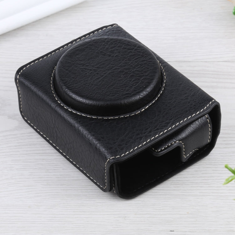 Full Body Camera Litchi Texture PU Leather Case Bag with Strap for Sony DSC-RX100M7 / RX100M6 / RX100M5 / RX100M2
