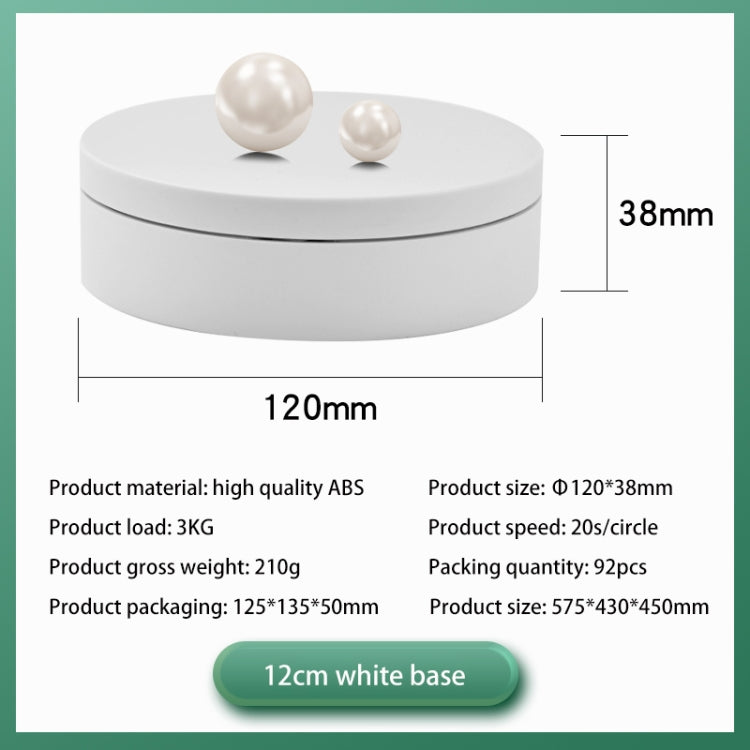 12cm 360 Degree Rotating Turntable Matte Electric Display Stand Video Shooting Props Turntable, Load: 3kg