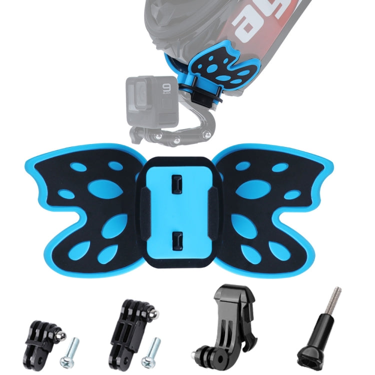 Butterfly Helmet Mount Adapter with 3-Way Pivot Arm & J-Hook Buckle & Long Screw for GoPro Hero11 Black / HERO10 Black /9 Black /8 Black /7 /6 /5 /5 Session /4 Session /4 /3+ /3 /2 /1, DJI Osmo Action and Other Action Cameras