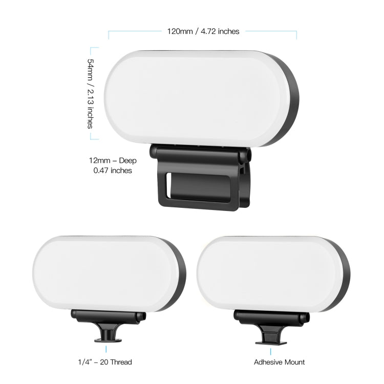 Z2 Oval Digital LED Fill Light Pocket Portable Fill Light Handheld Photography Live Broadcast Light (Black)