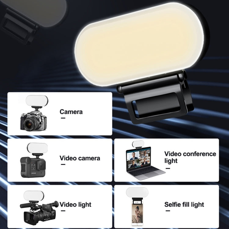Z2 Oval Digital LED Fill Light Pocket Portable Fill Light Handheld Photography Live Broadcast Light (Black)