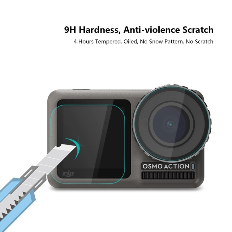 Lens + Front and Back LCD Display Tempered Glass Film for DJI Osmo Action