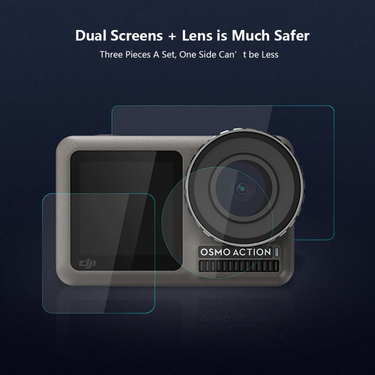 Lens + Front and Back LCD Display Tempered Glass Film for DJI Osmo Action