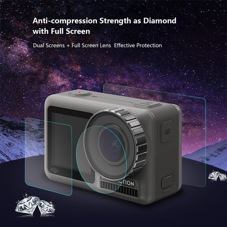 Lens + Front and Back LCD Display Tempered Glass Film for DJI Osmo Action