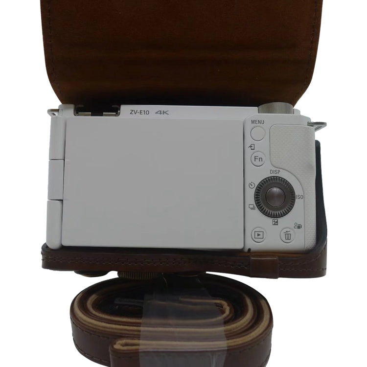 Full Body Camera PU Leather Case Bag for Sony ZV-E10