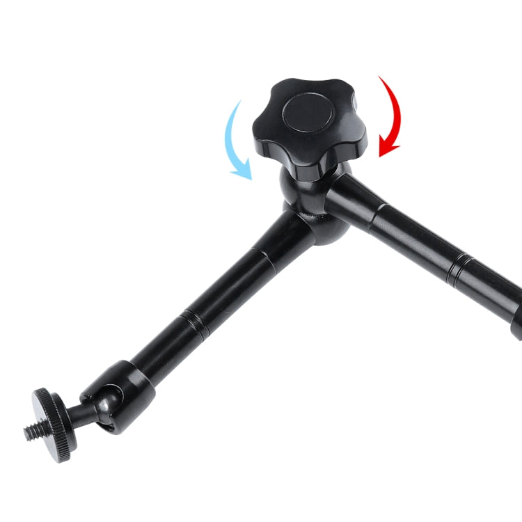 11 inch Adjustable Friction Articulating Magic Arm + Large Claws Clips with Phone Clamp(Black)