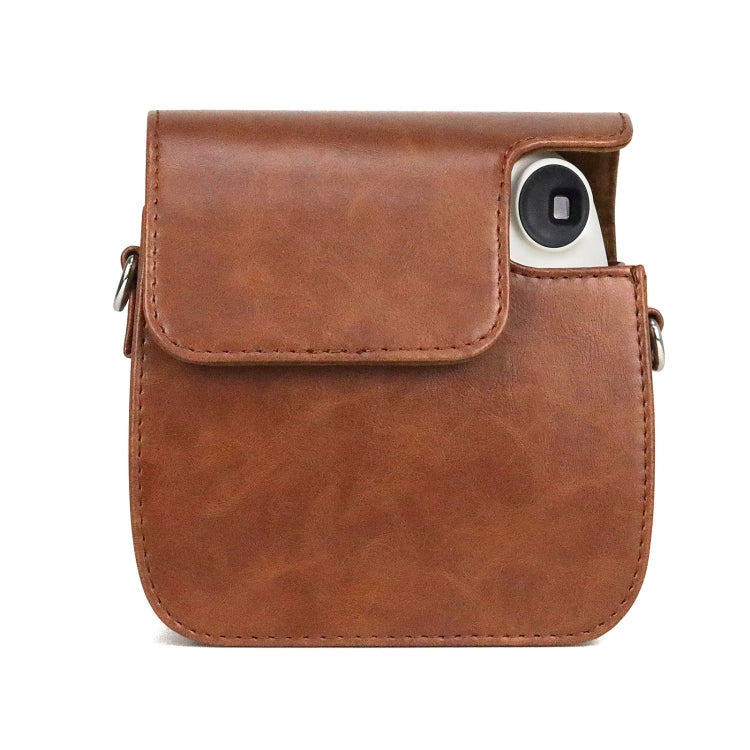 Retro Full Body PU Leather Case Camera  Bag with Strap for FUJIFILM instax mini 7+