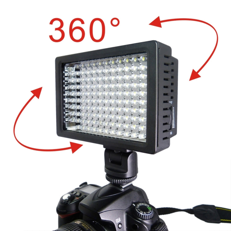 HD-126 White Light LED Video Light on-Camera Photography Lighting Fill Light for Canon, Nikon, DSLR Camera with 3 Filter Plates