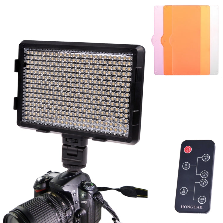 HD-360 White Light LED Video Light on-Camera Photography Lighting Fill Light for Canon, Nikon, DSLR Camera with 3 Filter Plates & Remote Control