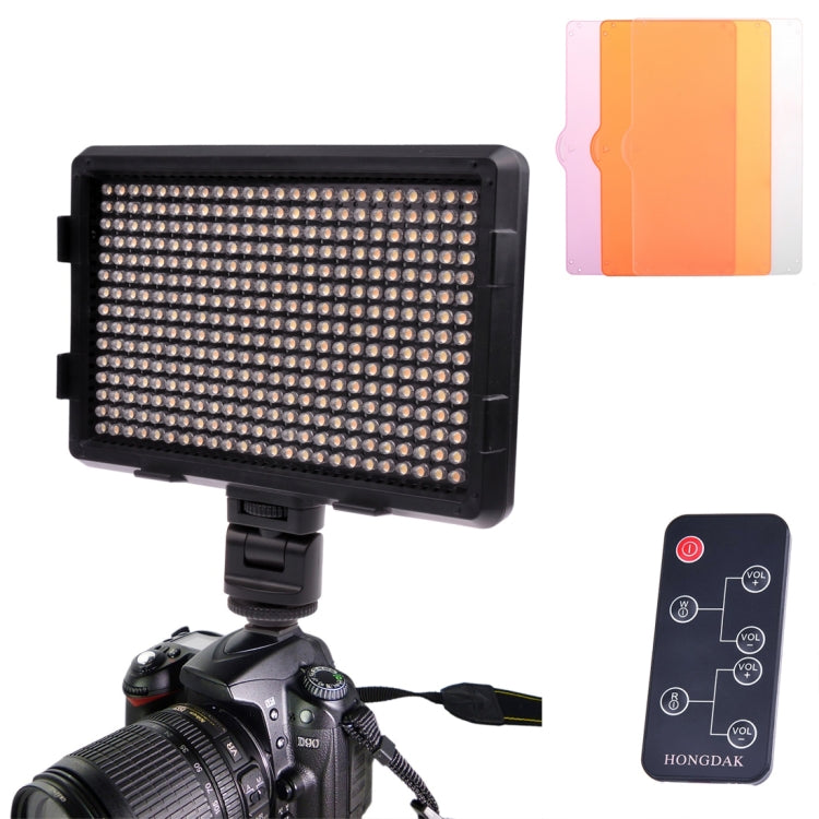 HD-360II 180 White Light + 180 Warm White Light LED Video Light on-Camera Photography Lighting Fill Light for Canon, Nikon, DSLR Camera with 3 Filter Plates & Remote Control