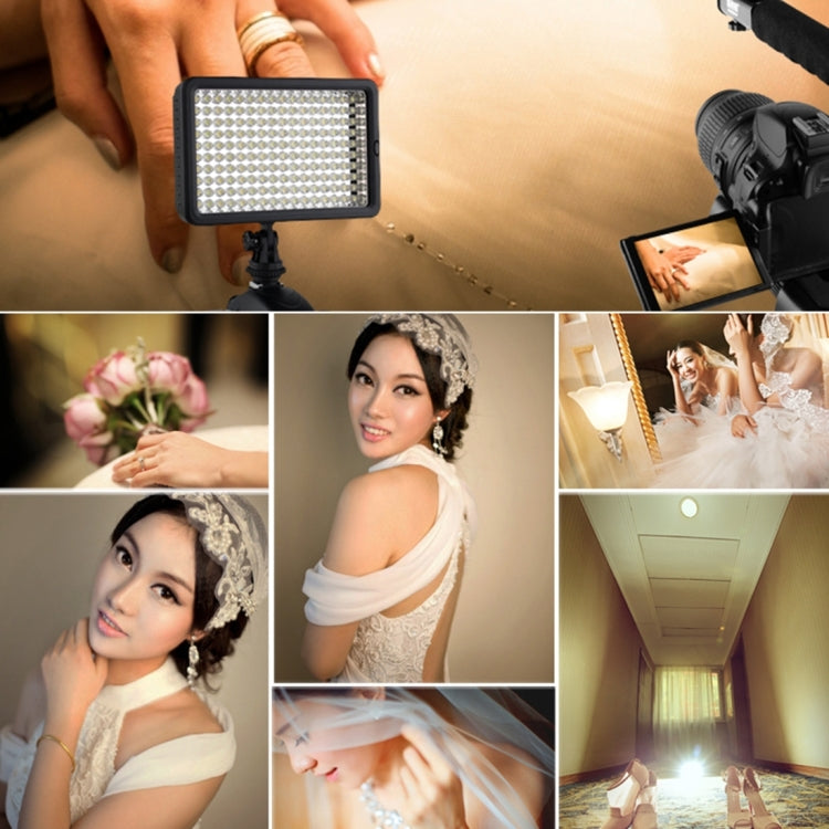 LED-5023 160 LED Dimmable Video Light on-Camera Photography Lighting Fill Light for Canon, Nikon, DSLR Camera with 2 Filter Plates