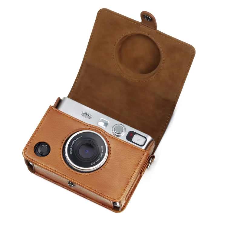 Retro Full Body Camera PU Leather Case Bag with Strap for FUJIFILM instax mini Evo