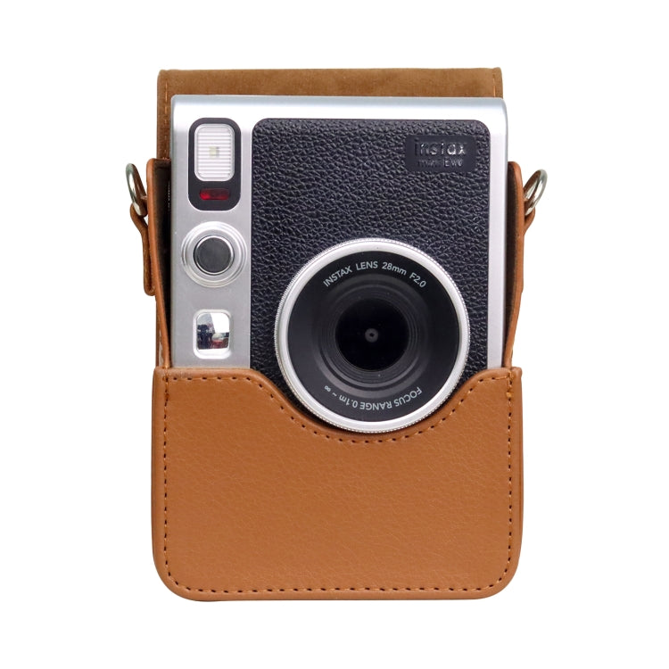 Vertical Full Body Camera PU Leather Case Bag with Strap for FUJIFILM instax mini Evo