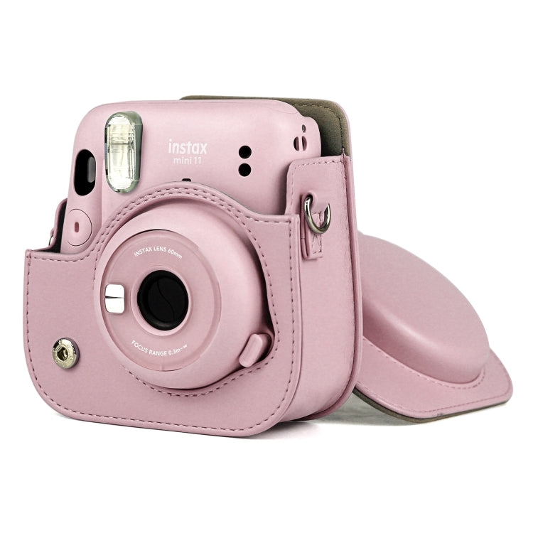 Solid Color Full Body Camera Leather Case Bag with Strap for FUJIFILM Instax mini 11