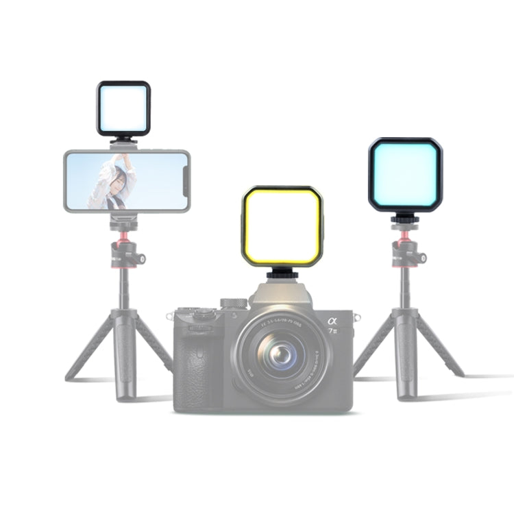 MJ88 Pocket 3000-7000K+RGB Full Color Beauty Fill Light Handheld Camera Photography Streamer LED Light with Remote Control(Black)
