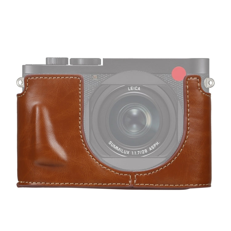 1/4 inch Thread PU Leather Camera Half Case Base for Leica Q2