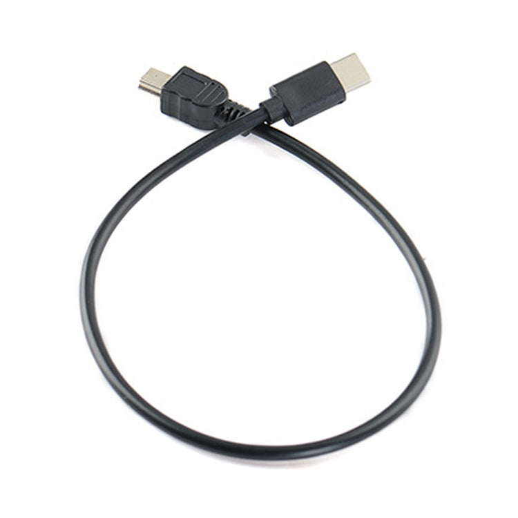 5 PCS 30cm Type-C / USB-C to Mini 5 Pin USB OTG Phone Data Cable for Canon (Black)