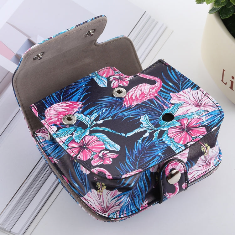 Flamingo Pattern Full Body Camera PU Leather Case Bag with Strap for FUJIFILM instax mini 9 / mini 8+ / mini 8