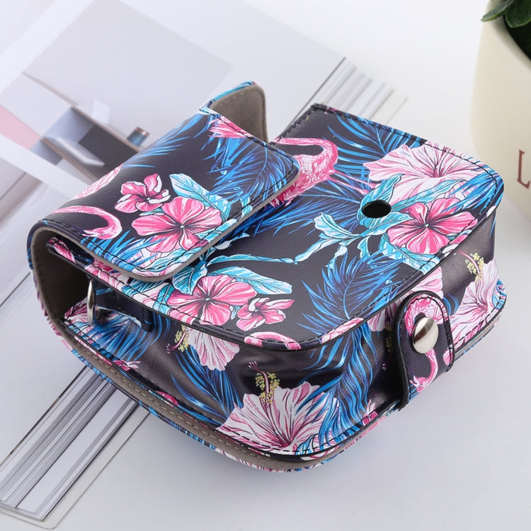 Flamingo Pattern Full Body Camera PU Leather Case Bag with Strap for FUJIFILM instax mini 9 / mini 8+ / mini 8