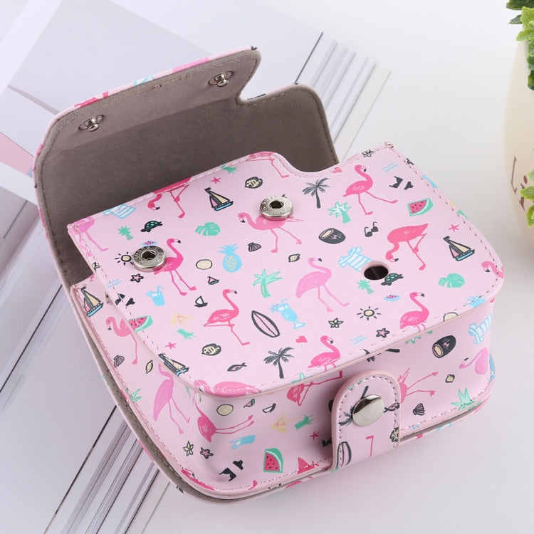 Watermelon Flamingo Pattern Full Body Camera PU Leather Case Bag with Strap for FUJIFILM instax mini 9 / mini 8+ / mini 8