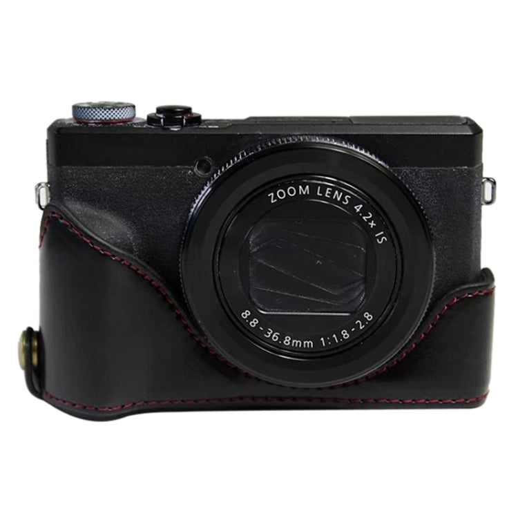 1/4 inch Thread PU Leather Camera Half Case Base for Canon G7 X Mark III / G7 X3