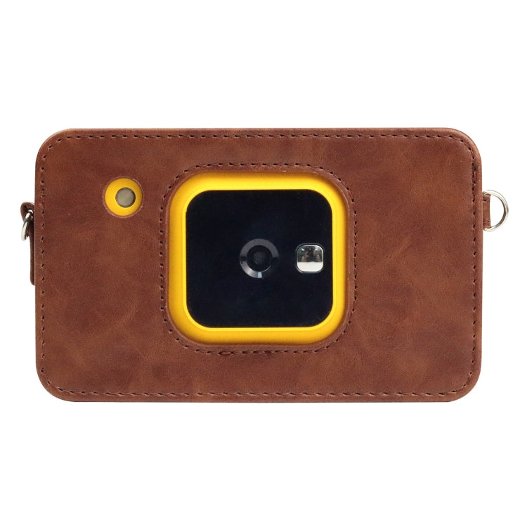 For Kodak Mini Shot2 C210 instax Full Body Camera PU Leather Case Bag with Strap(Brown)