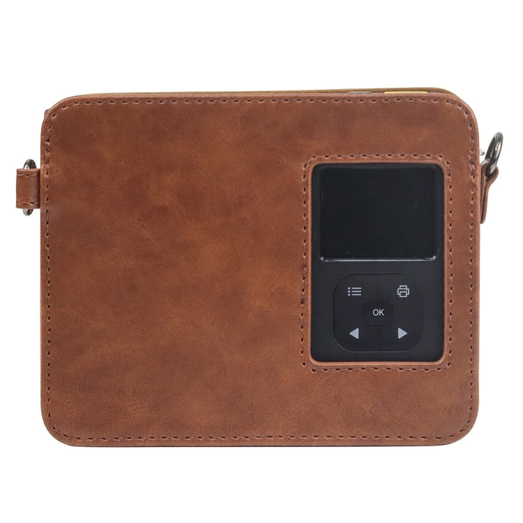For Kodak Mini Shot 3 Square Retro / C300R instax Full Body Camera PU Leather Case Bag with Strap(Brown)