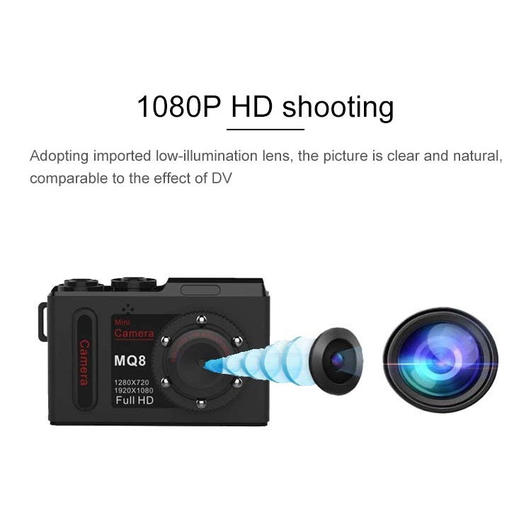 MQ8 FHD 1080P Mini DV Pocket Digital Video Recorder Camera Camcorder, Support  IR Night Vision
