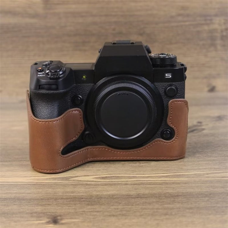For Fujifilm XH2S 1/4 inch Thread PU Leather Camera Half Case Base