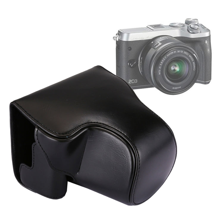 Full Body Camera PU Leather Case Bag with Strap for Canon EOS M6