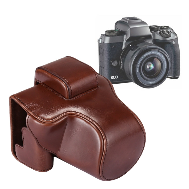 Full Body Camera PU Leather Case Bag with Strap for Canon EOS M5
