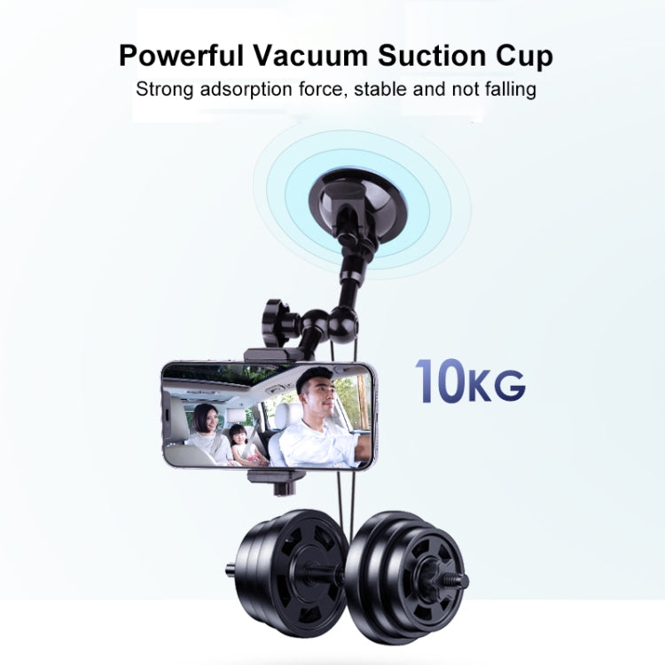 27cm Single Suction Cup Articulating Friction Magic Arm Phone Clamp Mount (Black)