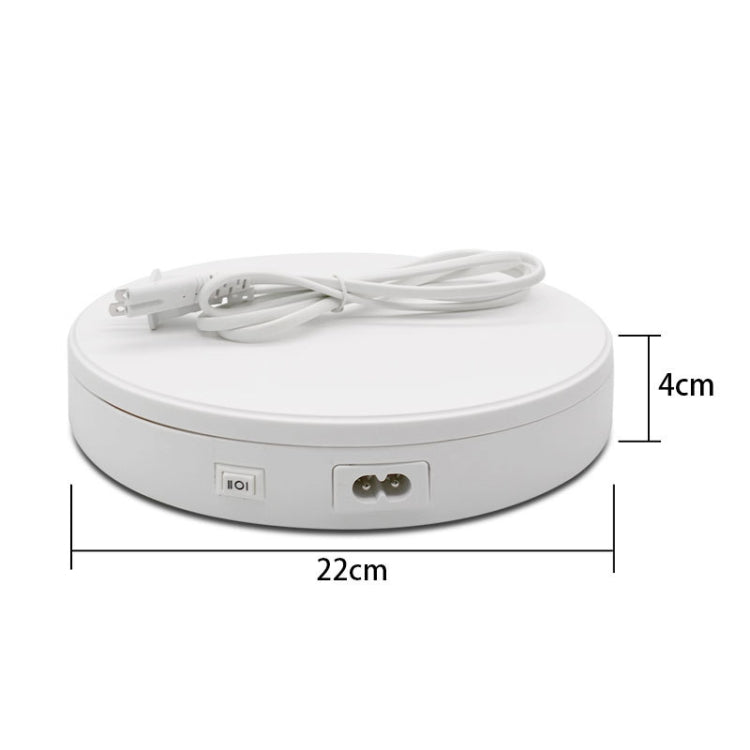 22cm Electric Rotating Turntable Display Stand Live Video Shooting Props Turntable Jewelry Shoes Display Platform, EU Plug