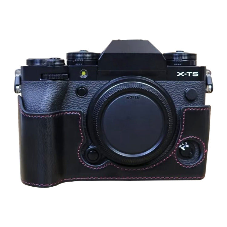 For FUJIFILM X-T5 1/4 inch Thread PU Leather Camera Half Case Base