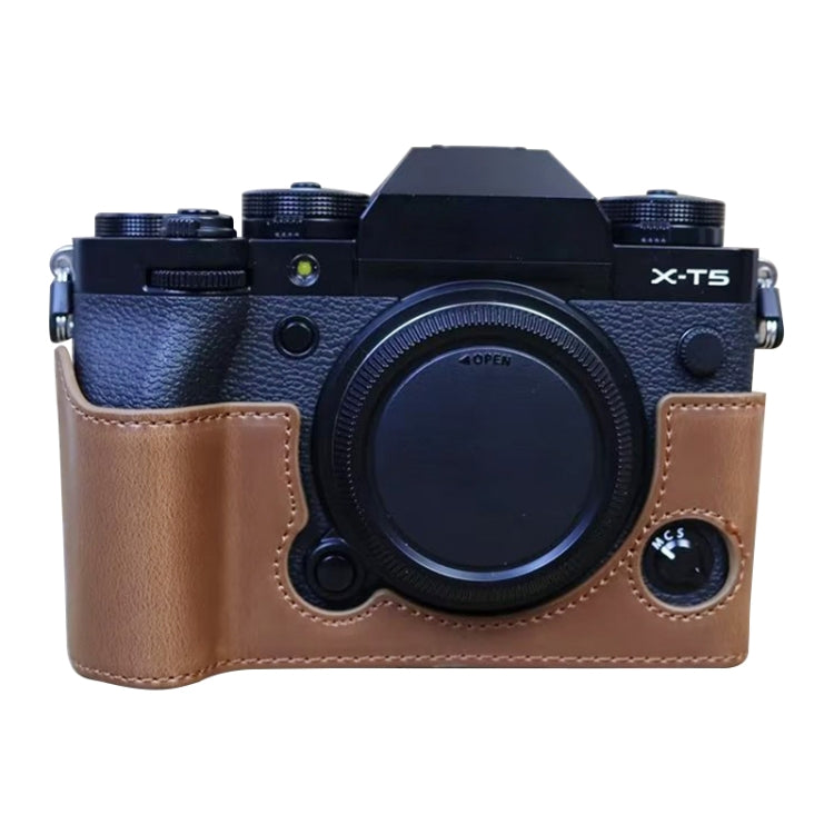 For FUJIFILM X-T5 1/4 inch Thread PU Leather Camera Half Case Base