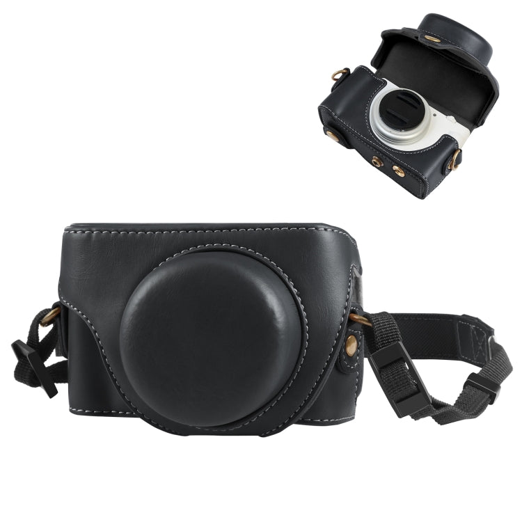 For Sony ZV-1F Vlog Camera Full Body Leather Camera Case Bag with Strap