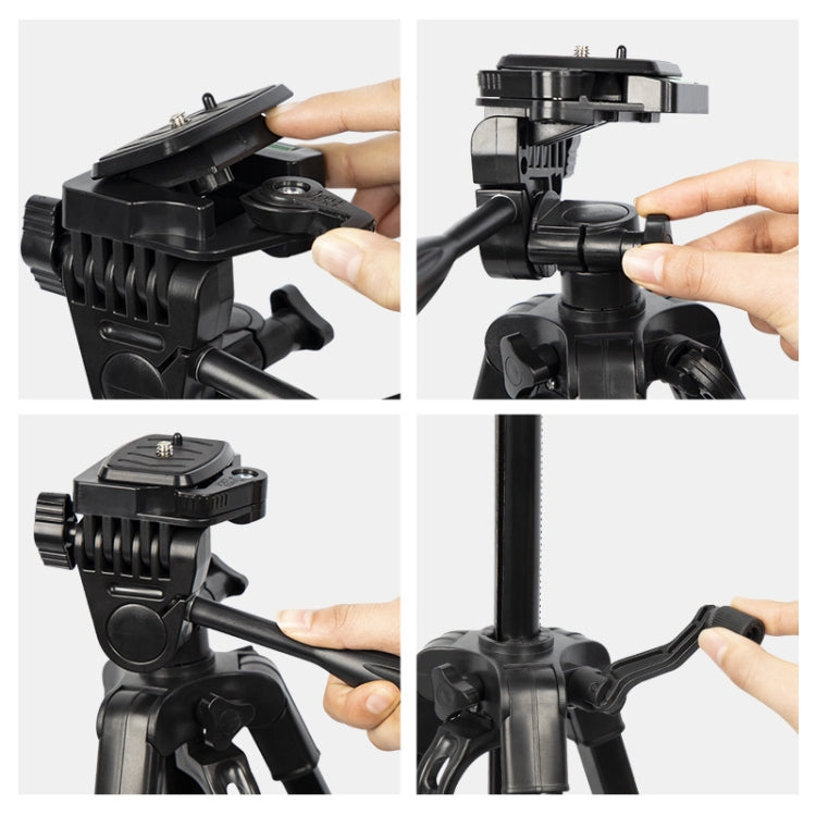 3388 1.3m Portable Phone Live Selfie Tripod DV SLR Camera Stand (Black)